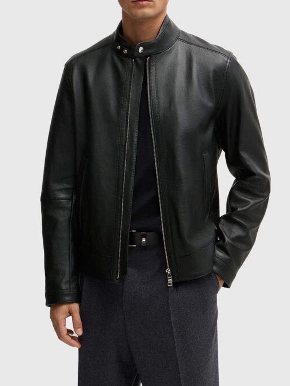 Hugo Boss Leather Moto Jacket